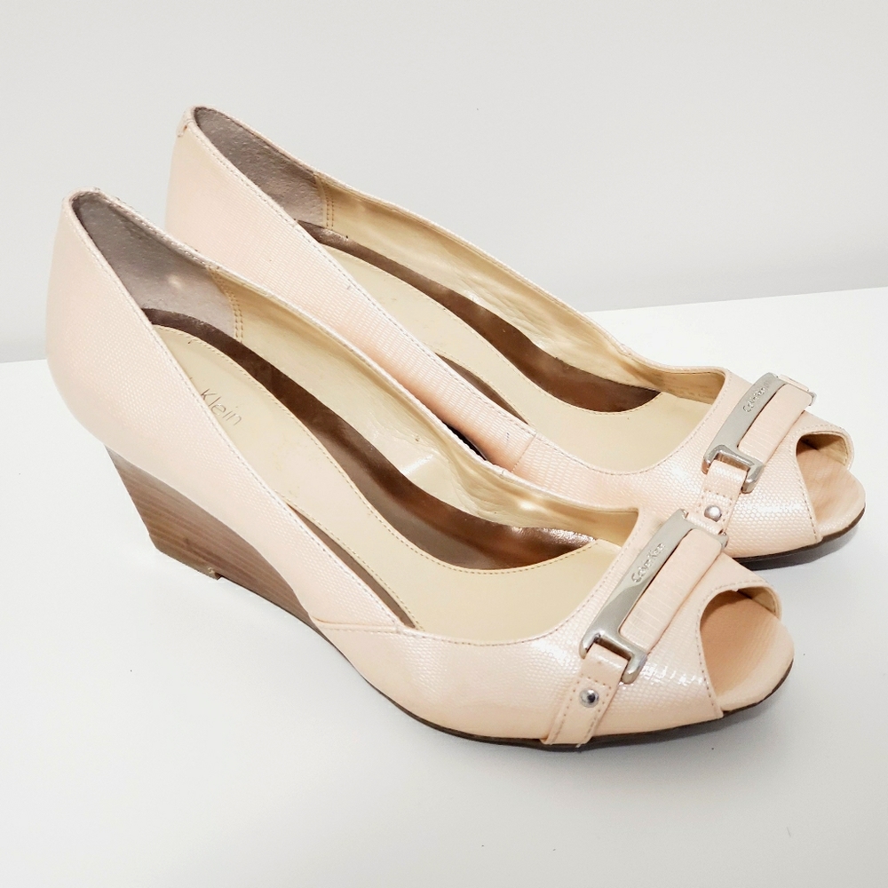 CALVIN KLEIN | Open Toe Wedge Baby Pink 7M